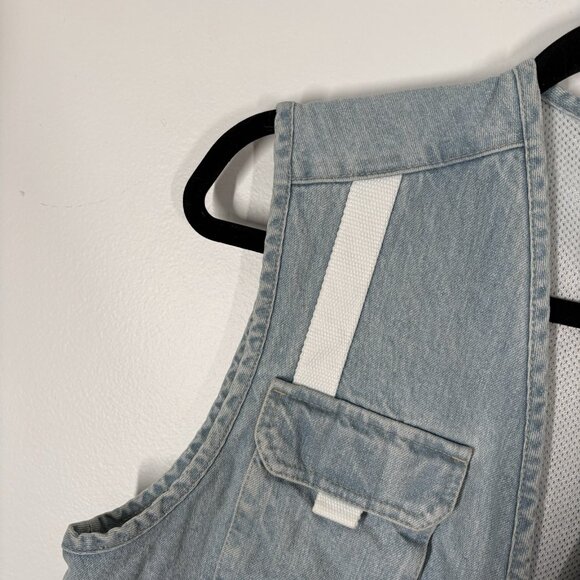 BDG Urban Outfitters Men Size S Blue Casual 90s Y2K Zip Front Denim Utility Vest - Picture 5 of 9